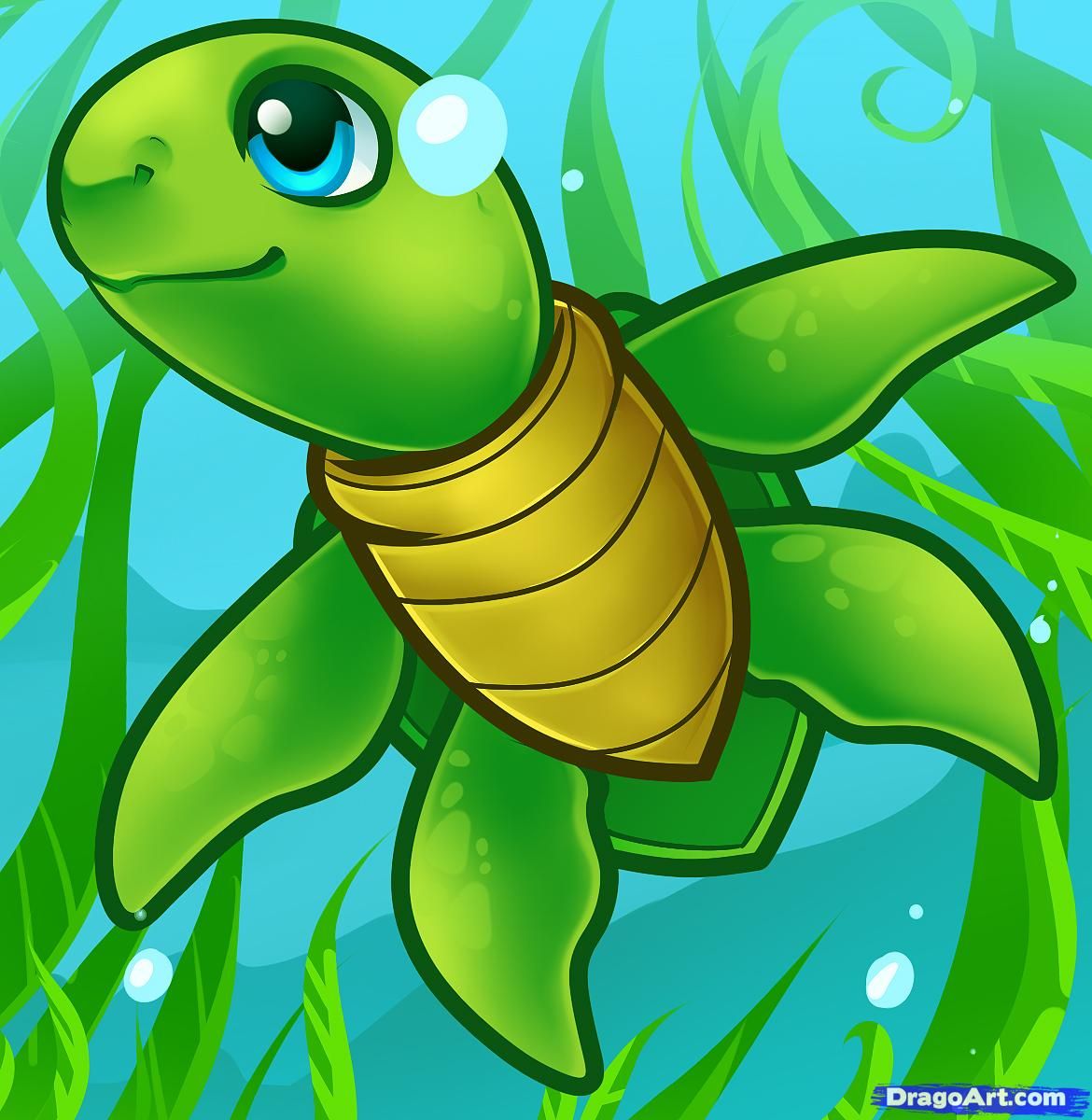 Cartoon Sea Turtle Drawing at PaintingValley.com | Explore collection ...