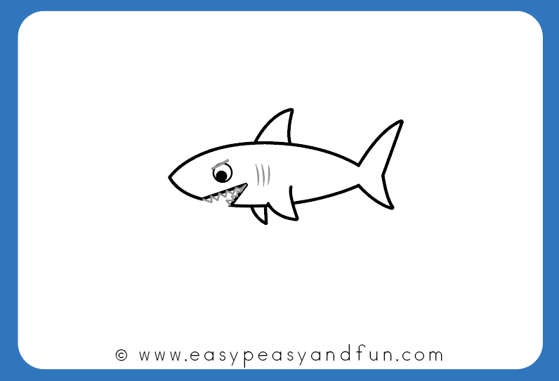 796x542 How To Draw A Shark - Cartoon Shark Drawing