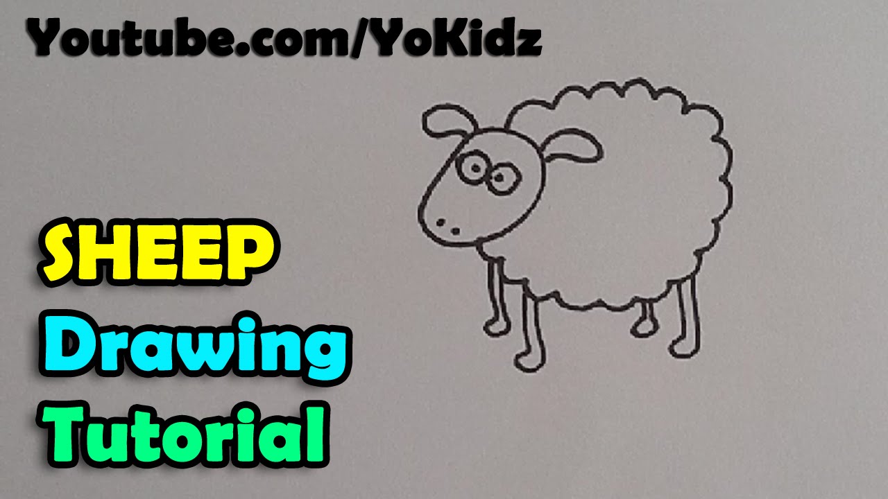 1280x720 How To Draw A Cartoon Sheep For Kids Easy And Simple - Cartoon Sheep Drawing
