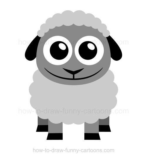 500x539 How To Draw A Sheep - Cartoon Sheep Drawing