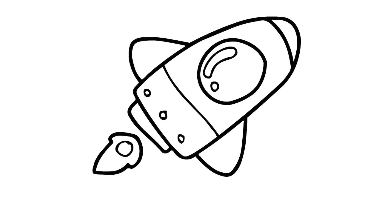 1280x720 How To Draw A Cartoon Rocket Ship Step - Cartoon Ship Drawing