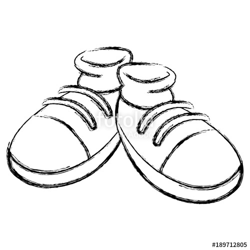 500x500 Pair Of Shoes Cartoon Icon Vector Illustration Graphic Design - Cartoon Shoes Drawing