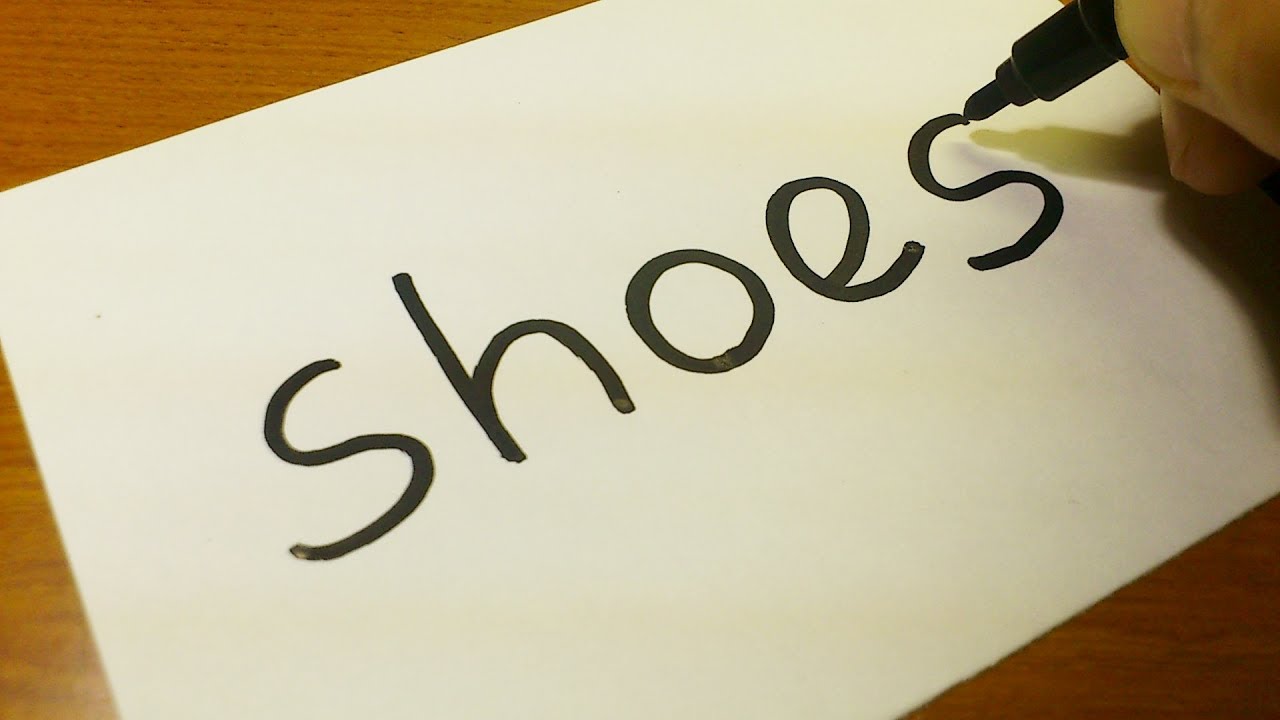 1280x720 Very Easy ! How To Turn Words Shoes Into A Cartoon For Kids - Cartoon Shoes Drawing