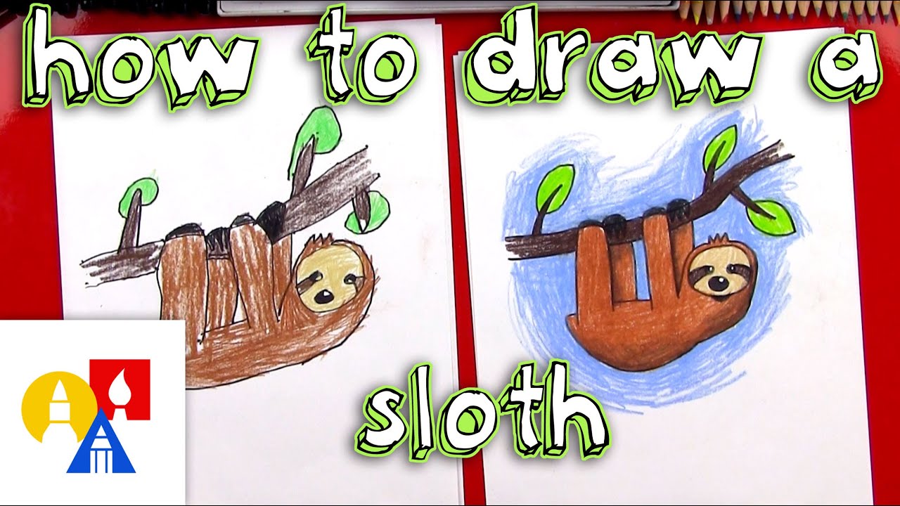 1280x720 How To Draw A Cartoon Sloth - Cartoon Sloth Drawing
