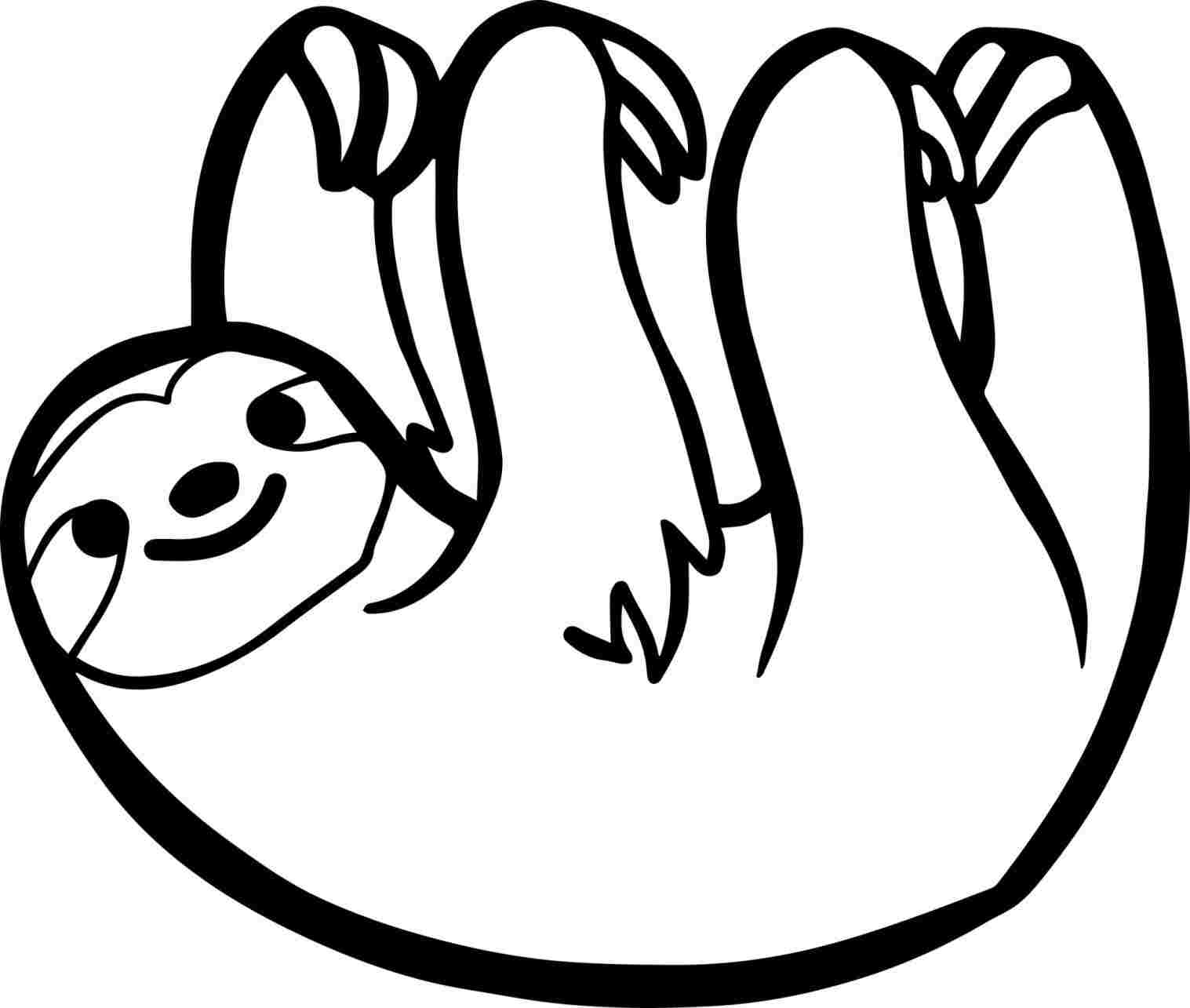 1517x1285 how easy sloth drawing to draw cute cartoon sloth - Cartoon Sloth Drawing