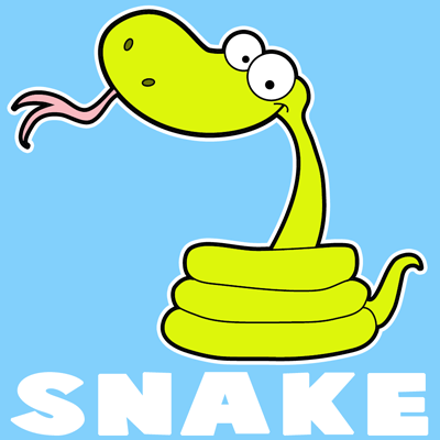 400x400 How To Draw A Cartoon Snake With Easy Step - Cartoon Snake Drawing
