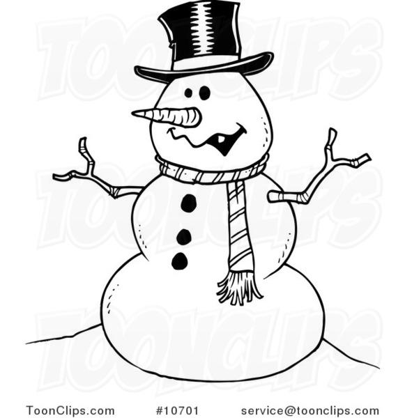 Cartoon Snowman Drawing