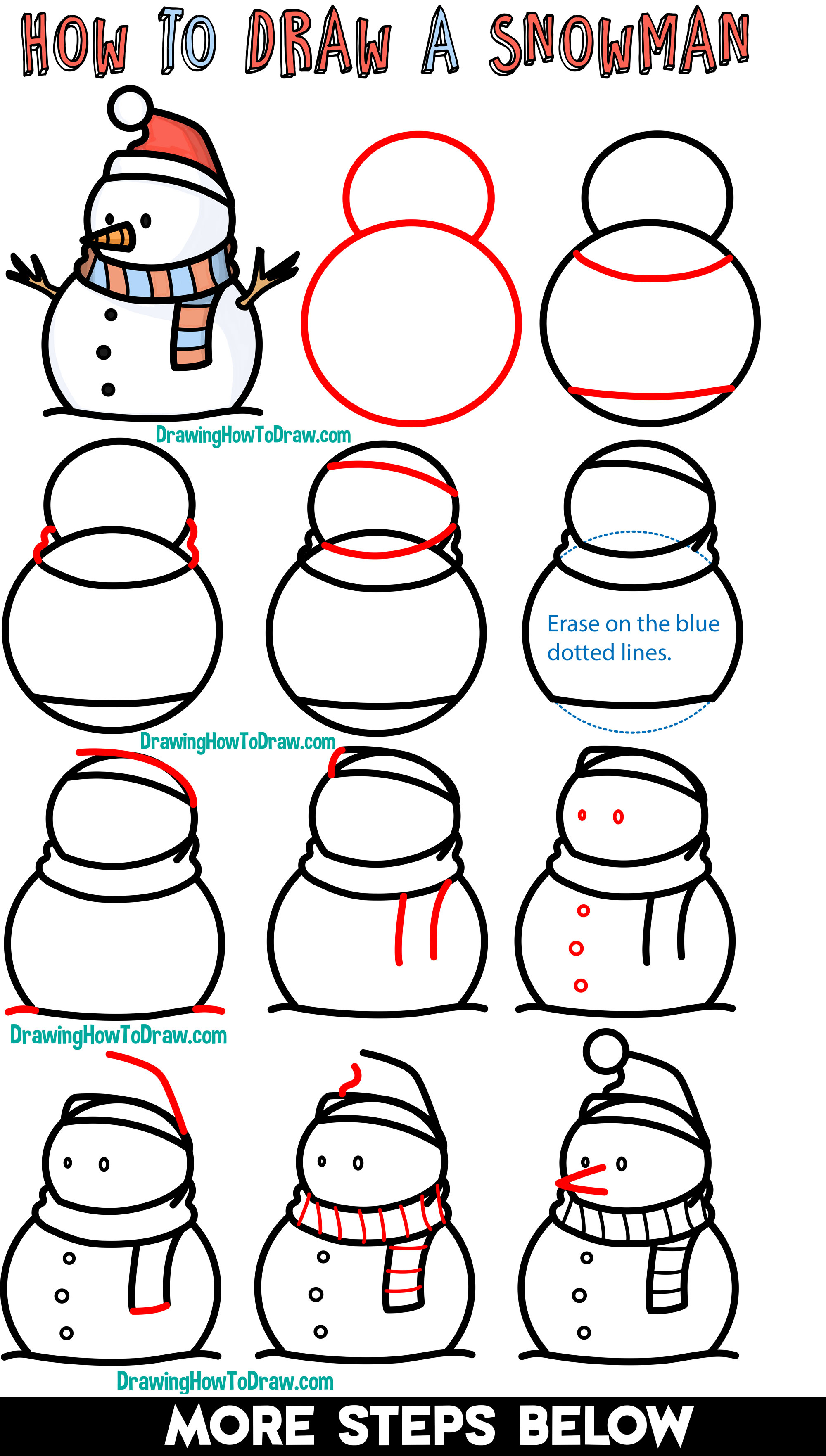 2000x3526 How To Draw A Snowman Easy Step - Cartoon Snowman Drawing