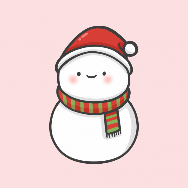 626x626 Cute Snowman Christmas Hand Drawn Cartoon Style Vector Vector - Cartoon Snowman Drawing