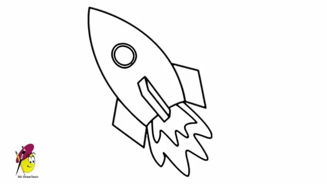 1280x720 Easy Space Ship - Cartoon Spaceship Drawing