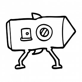 275x275 Line Drawing Cartoon Landing Spaceship Image - Cartoon Spaceship Drawing