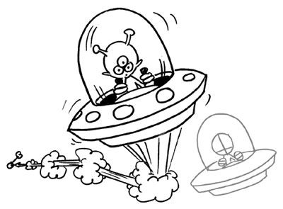 400x295 easy space drawings of what's inside cartooning basics! slinky - Cartoon Spaceship Drawing