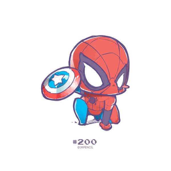 600x600 Oyun Dair Chibi Marvel - Cartoon Spiderman Drawing