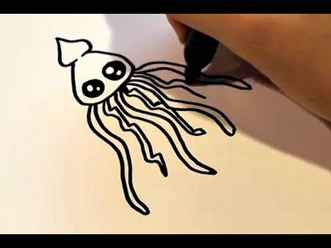 480x360 How To Draw A Cartoon Squid - Cartoon Squid Drawing