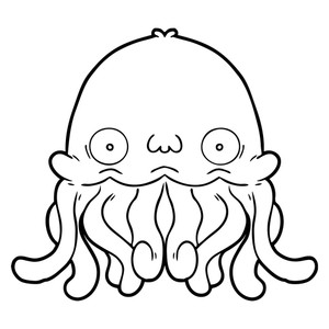 300x300 colossal squid royalty free vectors - Cartoon Squid Drawing