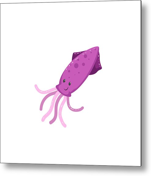 493x573 cute cartoon style squid swimming underwater trendy flat simple - Cartoon Squid Drawing