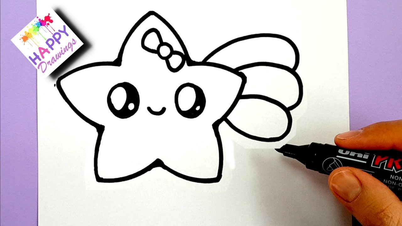 1280x720 How To Draw A Cute Shooting Star Easy Step - Cartoon Star Drawing