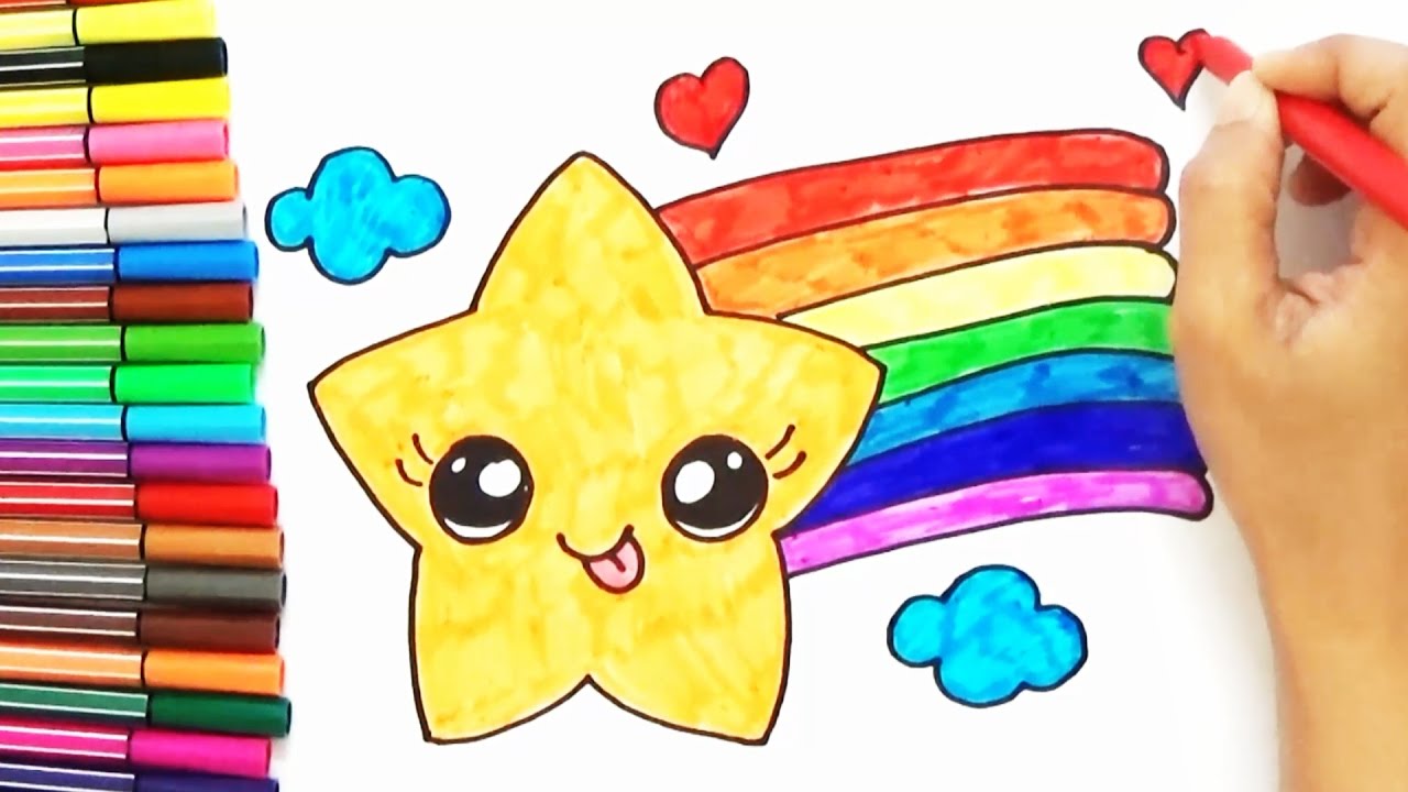 1280x720 How To Draw A Cute Rainbow Star - Cartoon Star Drawing