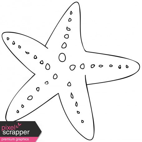 456x456 Cartoon Starfish Template Graphic - Cartoon Starfish Drawing