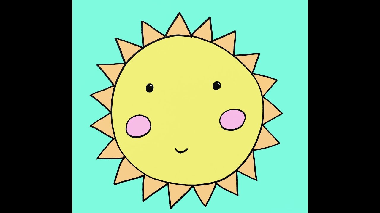 1280x720 How To Draw A Cartoon Sun Step - Cartoon Sun Drawing