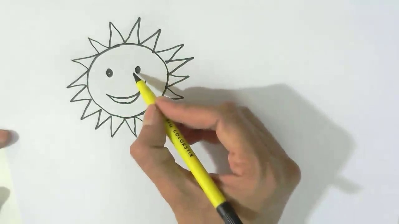 1280x720 How To Draw Cartoon Sun And Moon - Cartoon Sun Drawing