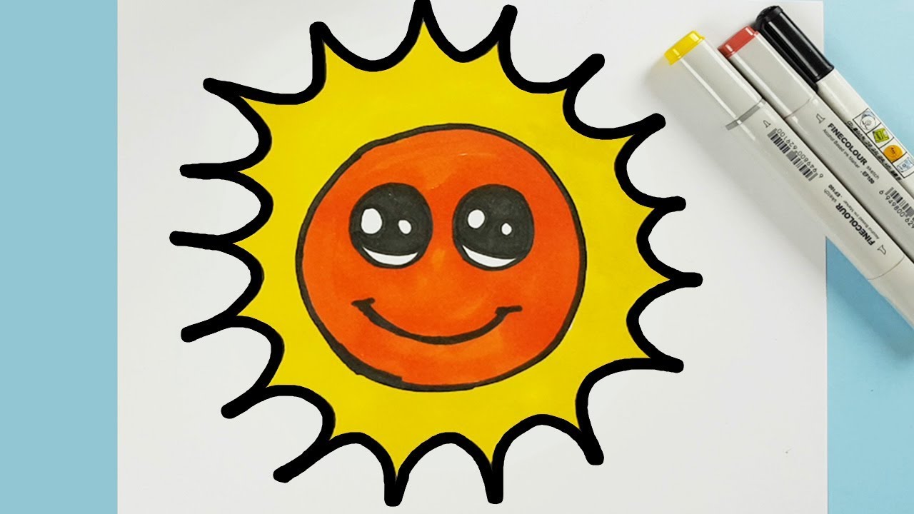1280x720 Very Easy To Draw A Cute Cartoon Sun Step - Cartoon Sun Drawing