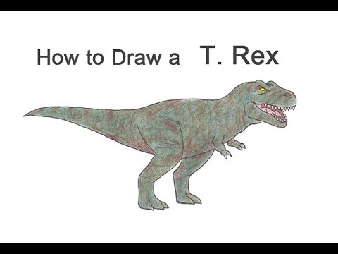 480x360 How To Draw A Tyrannosaurus Rex - Cartoon T Rex Drawing