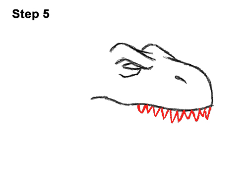 500x386 How To Draw A Tyrannosaurus Rex - Cartoon T Rex Drawing