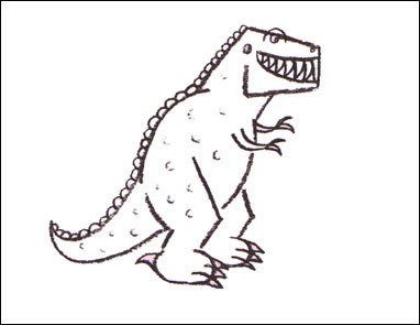 382x295 How To Draw How To Draw A Tyrannosaurus - Cartoon T Rex Drawing