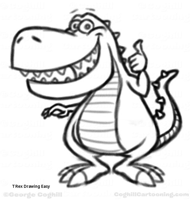 640x670 T Rex Drawing Easy Dinosaur Drawing Cartoon - Cartoon T Rex Drawing