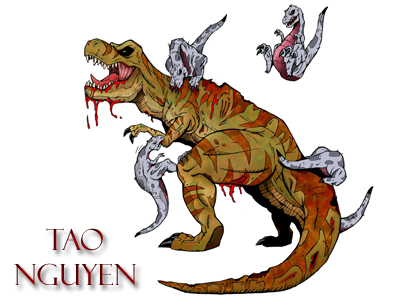 400x300 tao nguyen's t rex colored drawing - Cartoon T Rex Drawing