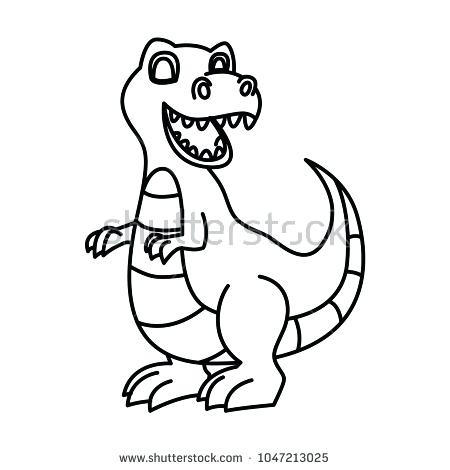 450x470 white t rex t drawing step - Cartoon T Rex Drawing