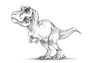 300x210 cartoon t rex drawing t rex drawing stepstep - Cartoon T Rex Drawing