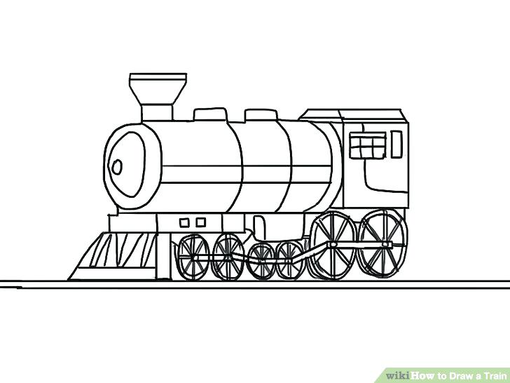 728x546 how to draw a train as well as image titled draw a train step - Cartoon Train Drawing