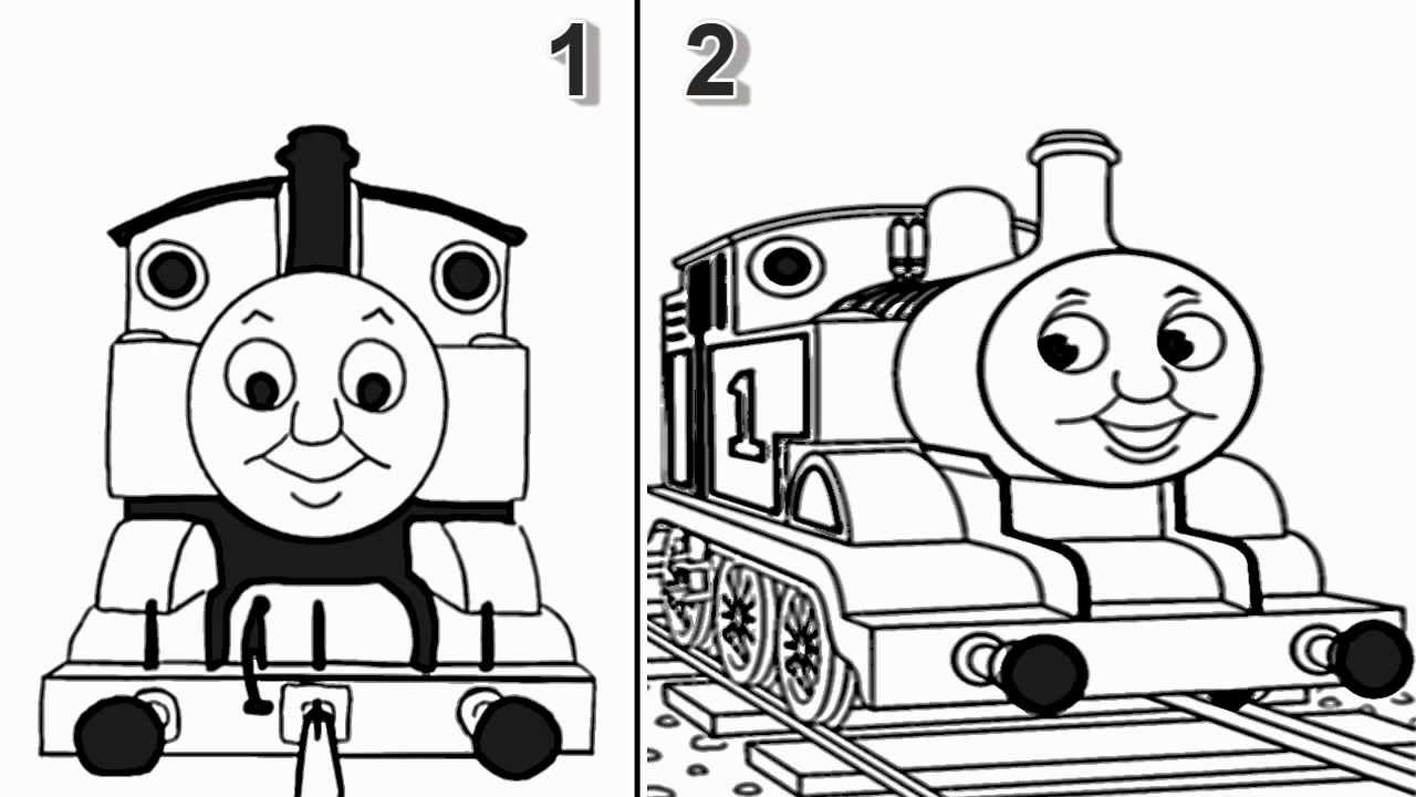 1280x720 How To Draw Thomas The Train Engine From Thomas And Friends - Cartoon Train Drawing