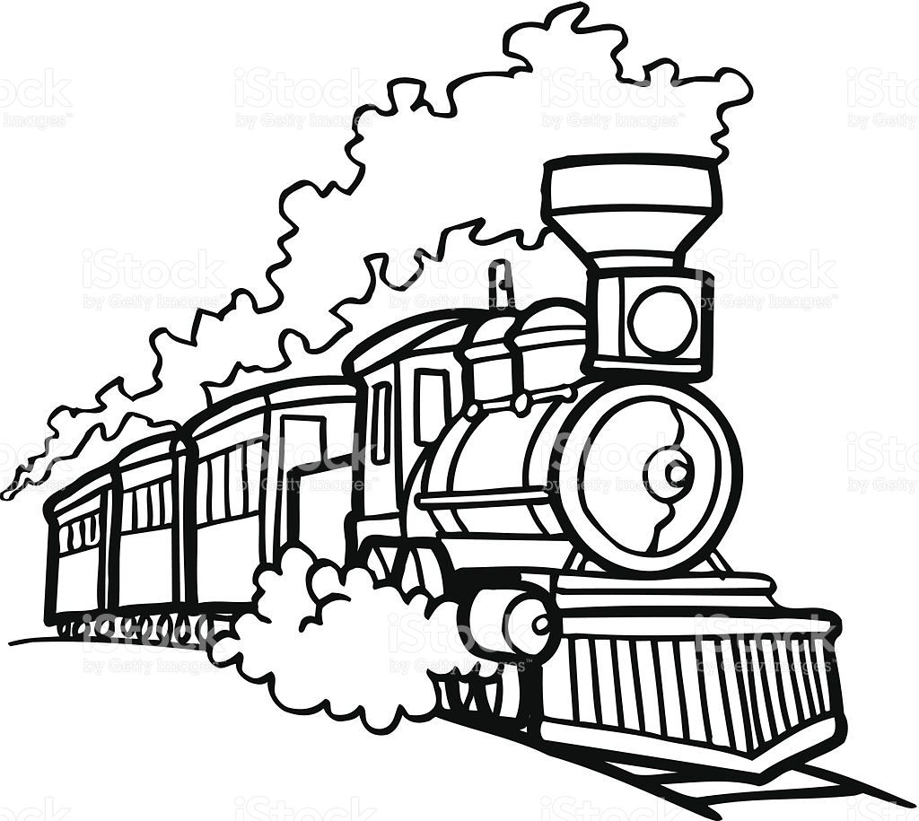 1024x915 Old Choo Choo Train Vector Cartoon Clipart Design Illustration - Cartoon Train Drawing