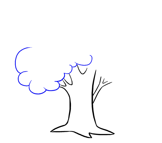 678x600 How To Draw A Cartoon Tree Easy Step - Cartoon Tree Drawing