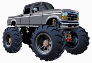 190x130 drawing jeep suv monster truck car vector cartoon - Cartoon Truck Drawings