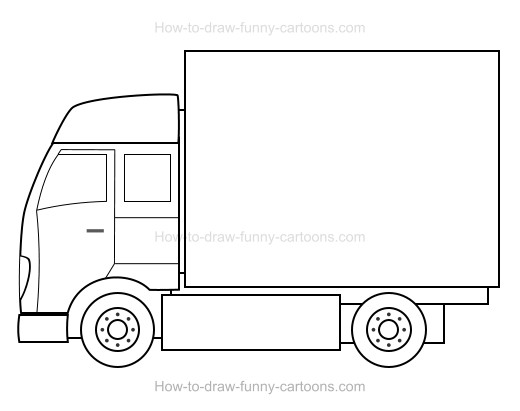 520x411 How To Draw A Truck - Cartoon Truck Drawings