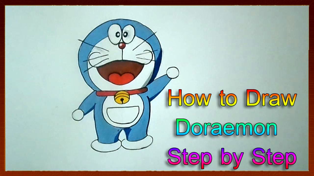 1280x720 how to draw doraemon step - Cartoon Tv Drawing