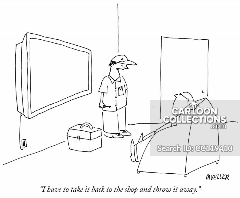 800x659 Tv Repairmen Cartoons And Comics - Cartoon Tv Drawing
