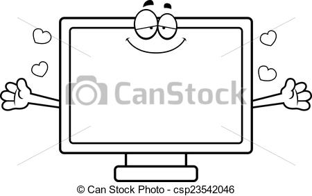 450x282 Cartoon Flat Screen Tv Hug A Cartoon Illustration Of A Flat - Cartoon Tv Drawing