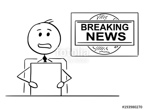 500x383 Cartoon Stick Man Drawing Illustration Of Tv Or Television News - Cartoon Tv Drawing