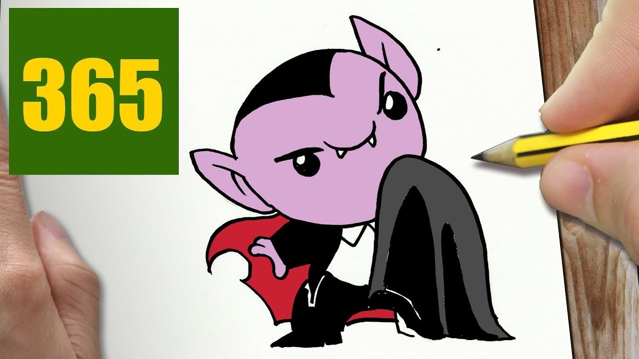 1280x720 How To Draw A Vampire Cute, Easy Step - Cartoon Vampire Drawing