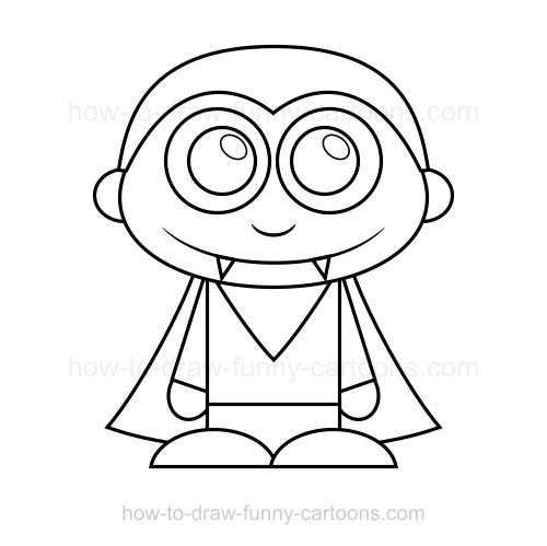 500x499 How To Draw A Vampire - Cartoon Vampire Drawing