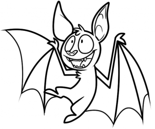 302x252 How To Draw How To Draw A Vampire Bat - Cartoon Vampire Drawing