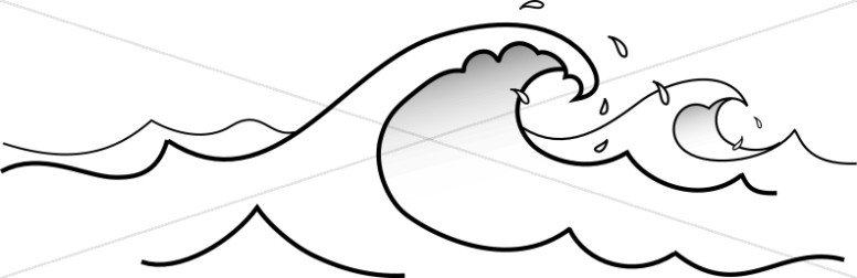 776x252 crashing cartoon wave nature clipart - Cartoon Wave Drawing