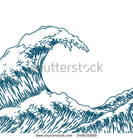450x470 Drawn Wave Pretty Cartoon - Cartoon Wave Drawing