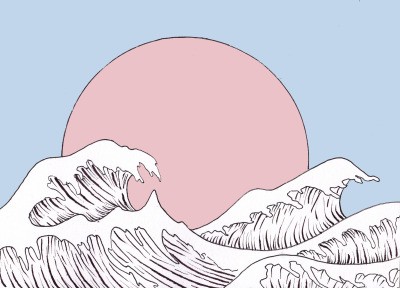 400x288 Waves Drawing - Cartoon Wave Drawing