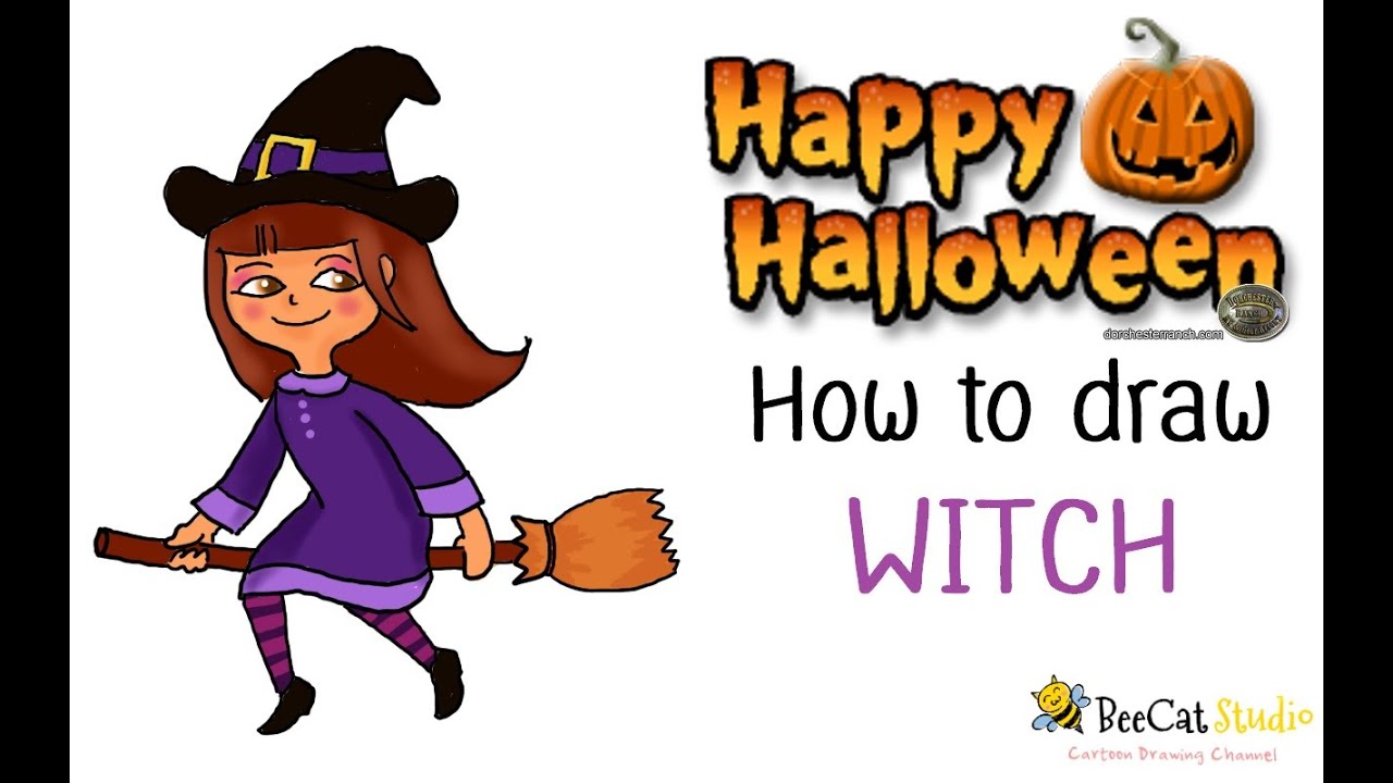 1280x720 How To Draw A Cartoon Witch - Cartoon Witch Drawing